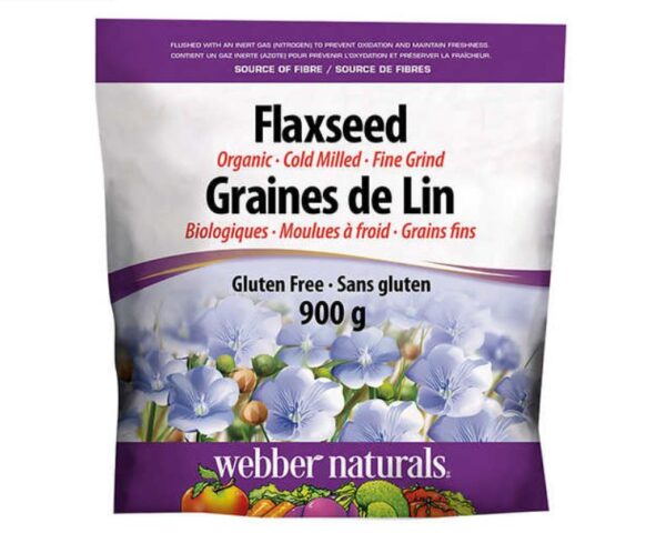 Webber Naturals Cold Milled Ground Flaxseed - Certified Organic -900g (Econo Pack)